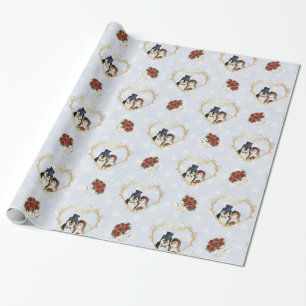 Regalo Papel de envolvimiento de Boda pingüino
