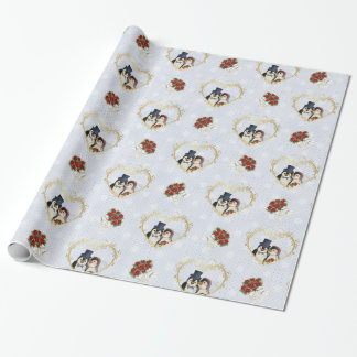 Regalo Papel de envolvimiento de Boda pingüino
