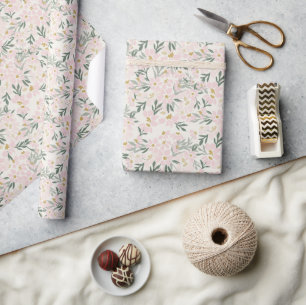 Regalo Papel de envolvimiento de Boho floral rosa
