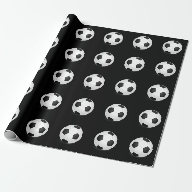 Regalo Papel de envolvimiento de bolas de fútbol (Desenrollado)