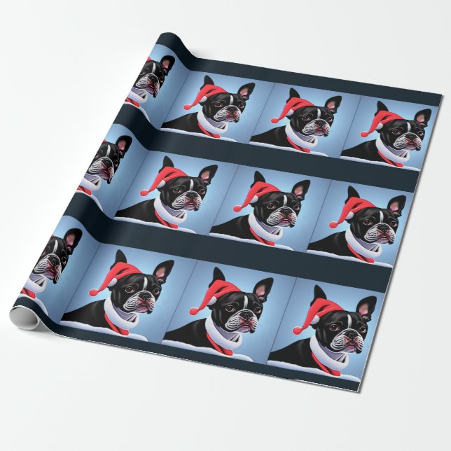 Regalo Papel de envolvimiento de Boston Terrier (Desenrollado)