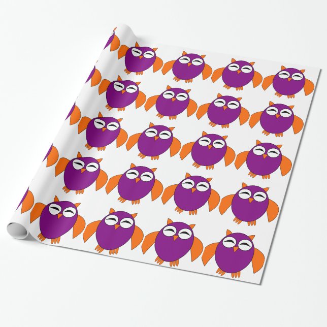 Regalo Papel de envolvimiento de búho de Halloween (Desenrollado)