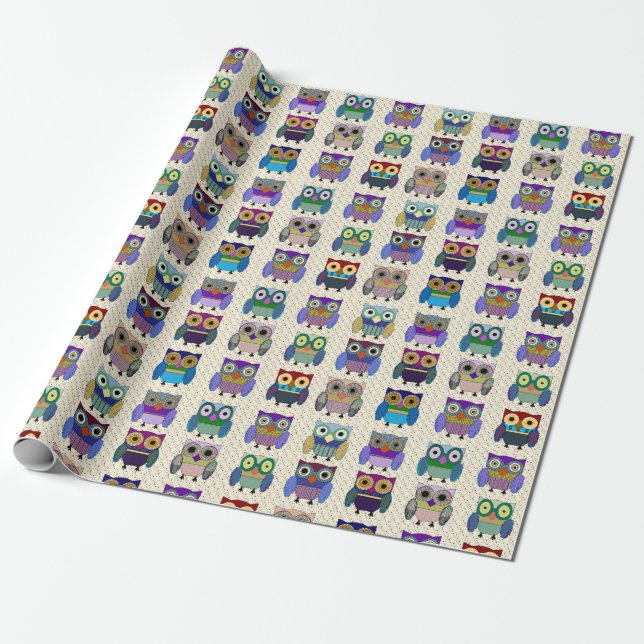 Regalo Papel de envolvimiento de búhos encantadores (Desenrollado)