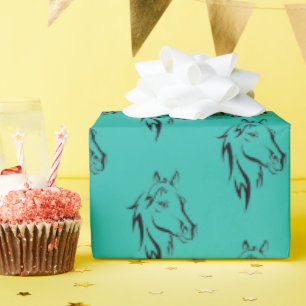 Regalo Papel de envolvimiento de caballos de personalizab