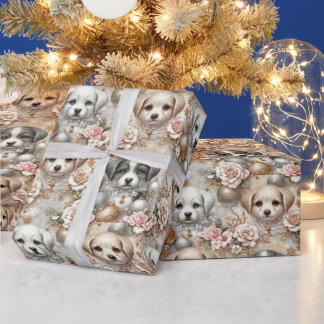 Regalo Papel de envolvimiento de cachorros para navidades
