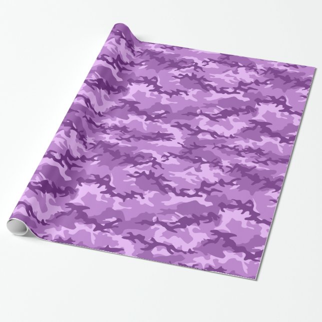 Regalo Papel de envolvimiento de camuflaje morado (Desenrollado)