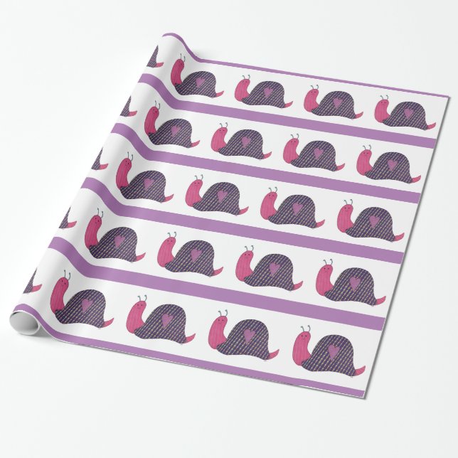 Regalo Papel de envolvimiento de caracoles rosados (Desenrollado)