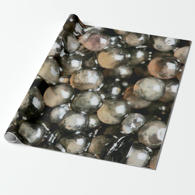 Regalo Papel de envolvimiento de caviar negro, gris, blan (Desenrollado)