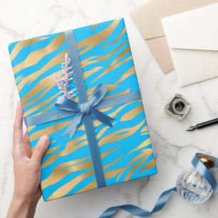 Regalo Papel de envolvimiento de cebra dorada