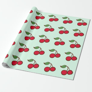 Regalo Papel de envolvimiento de cerezas para Navidades v