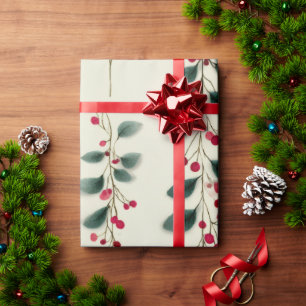 Regalo Papel de envolvimiento de cerezo rojo festivo   Ho