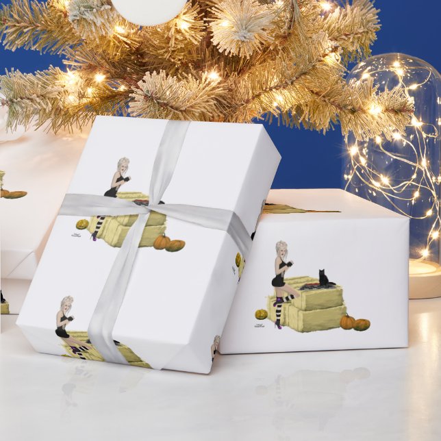 Regalo Papel de envolvimiento de Chica de bobina de bruja (Vacaciones)