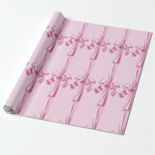 Regalo Papel de envolvimiento de cinta satinada rosada