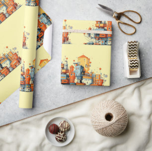 Regalo Papel de envolvimiento de ciudad personalizado - C