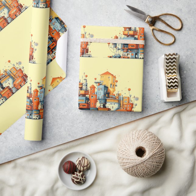 Regalo Papel de envolvimiento de ciudad personalizado - C (Artesanía)