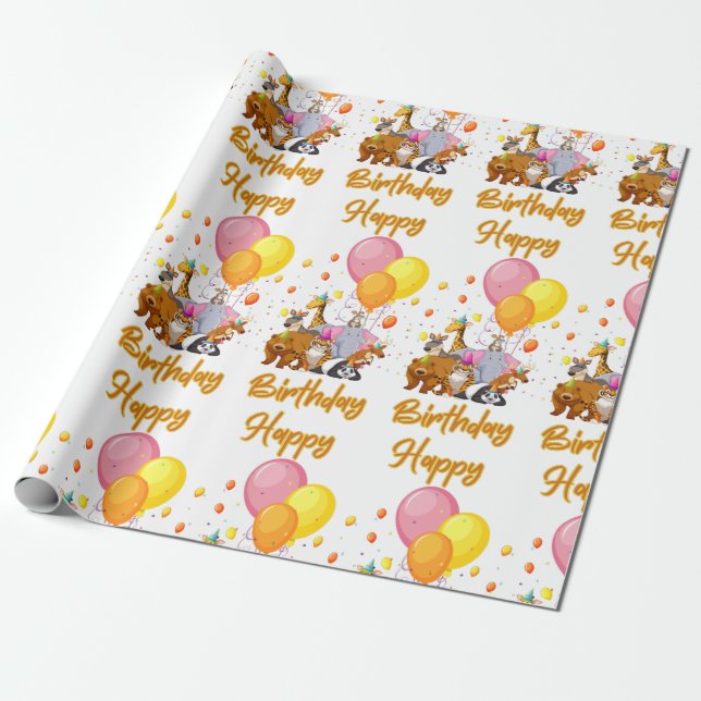 Regalo Papel de envolvimiento de colección de animales de (Desenrollado)