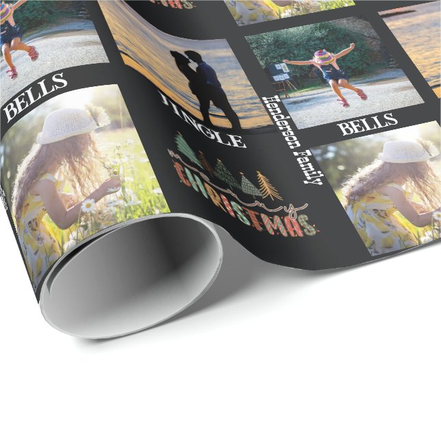 Regalo Papel de envolvimiento de Collage de fotos Familia (Esquina del rollo)