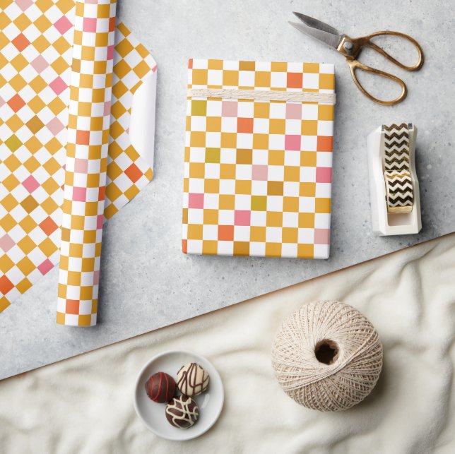Regalo Papel de envolvimiento de color amarillo fresco y  (Artesanía)