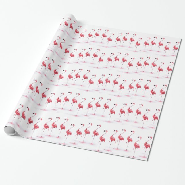 Regalo Papel de envolvimiento de color de agua rosado Fla (Desenrollado)