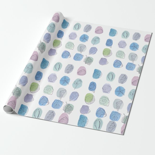 Regalo Papel de envolvimiento de conchas acuáticas (Desenrollado)