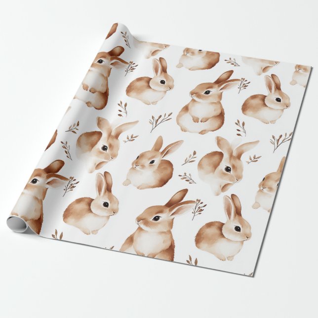 Regalo Papel de envolvimiento de conejo de Semana Santa (Desenrollado)
