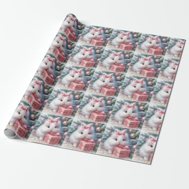 Regalo Papel de envolvimiento de conejo para navidades (Desenrollado)