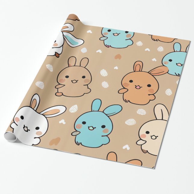 Regalo Papel de envolvimiento de conejo pequeño (Desenrollado)