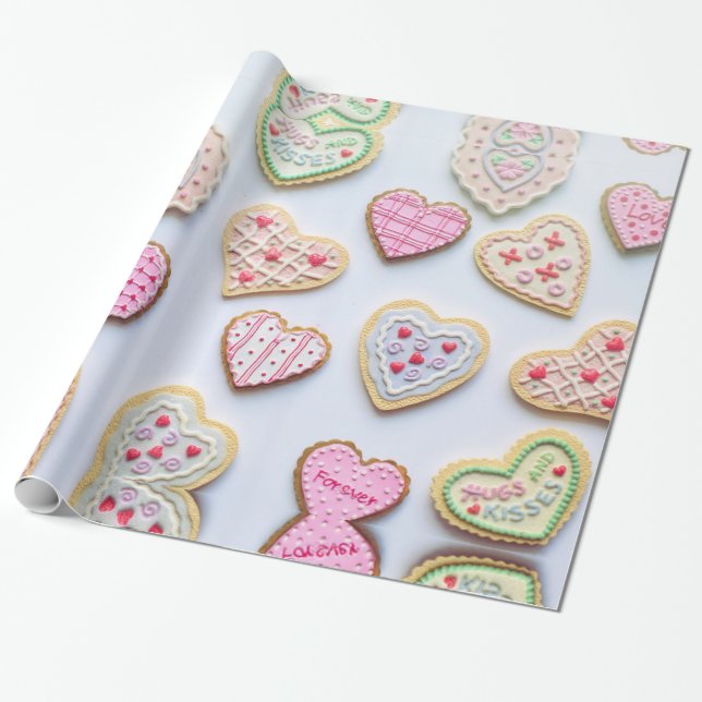 Regalo Papel de envolvimiento de cookies día de San Valen (Desenrollado)