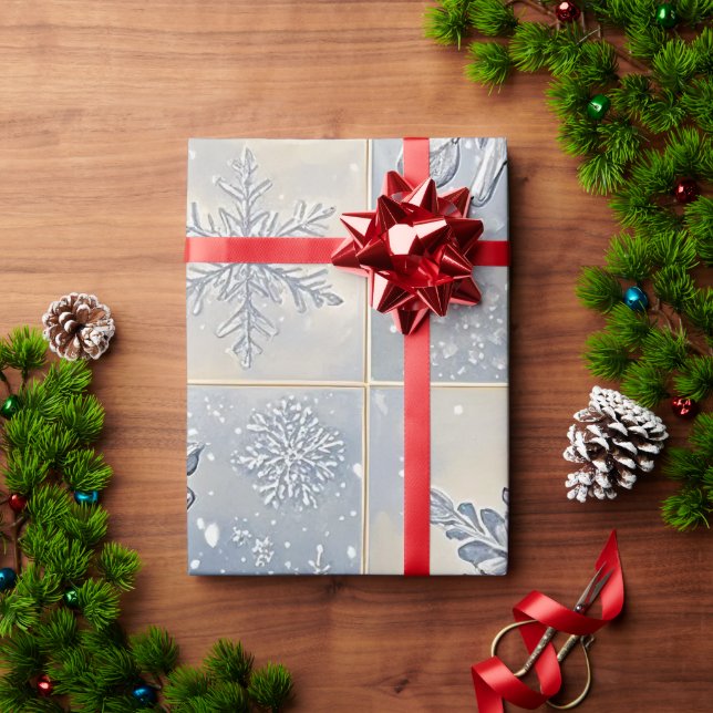 Regalo Papel de envolvimiento de copos de nieve en invier (Regalo de vacaciones)