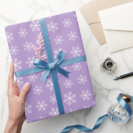 Regalo Papel de envolvimiento de copos de nieve púrpura