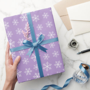 Regalo Papel de envolvimiento de copos de nieve púrpura