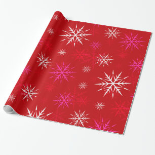 Regalo Papel de envolvimiento de copos de nieve rojo cáli