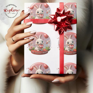 Regalo Papel de envolvimiento de corazón valentino de con
