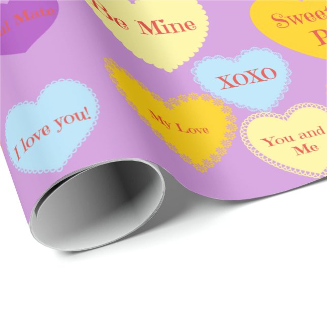 Regalo Papel de envolvimiento de corazones carnosos (Esquina del rollo)