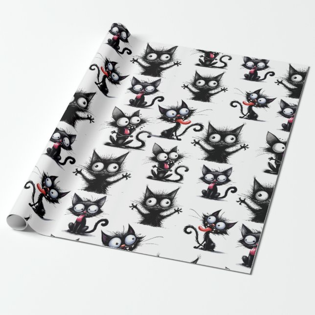 Regalo Papel de envolvimiento de CrazyCats (Desenrollado)