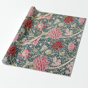 Regalo Papel de envolvimiento de crisantema rojo y rosa
