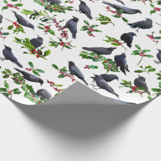 Regalo Papel de envolvimiento de Crows Holly