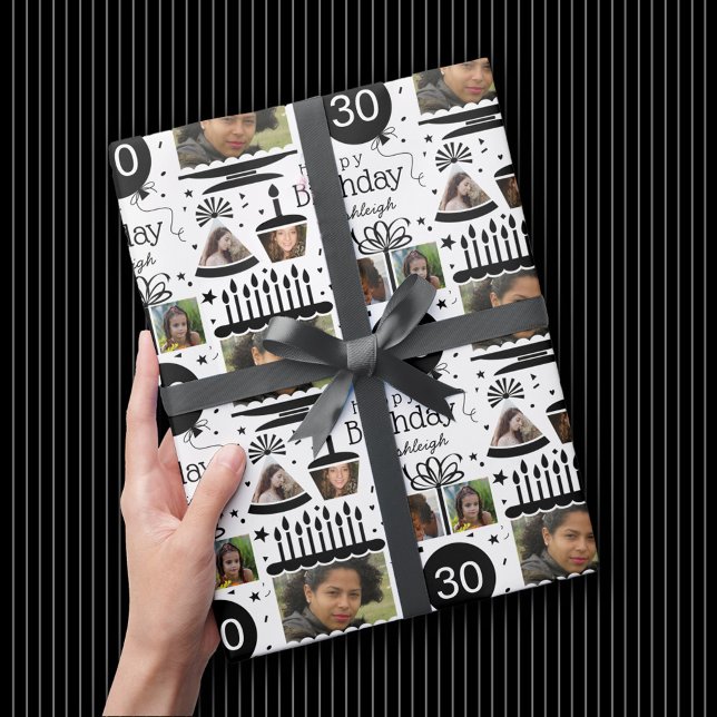 Regalo Papel de envolvimiento de cumpleaños 30 Nombre de  (Subido por el creador)