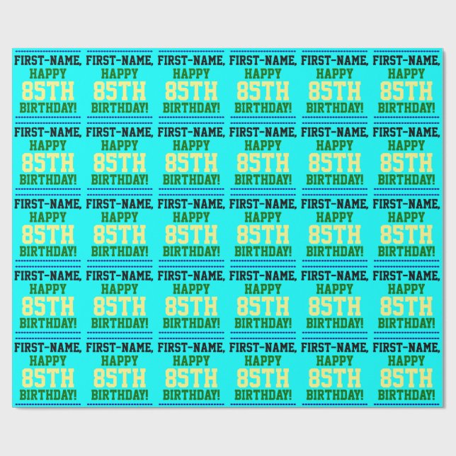 Regalo Papel de envolvimiento de cumpleaños 85 simple y c (Superficie plana)