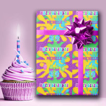 Papel de envolvimiento de cumpleaños colorido de p