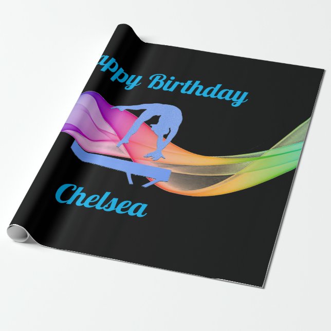 Regalo Papel de envolvimiento de cumpleaños de gimnasia (Desenrollado)