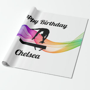 Regalo Papel de envolvimiento de cumpleaños de gimnasia
