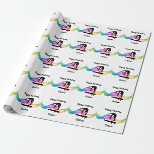 Regalo Papel de envolvimiento de cumpleaños de gimnasia