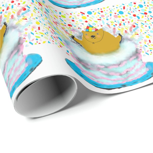 Regalo Papel de envolvimiento de cumpleaños de Groundhog  (Esquina del rollo)