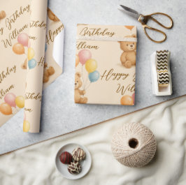 Regalo Papel de envolvimiento de cumpleaños de Pastel Ted