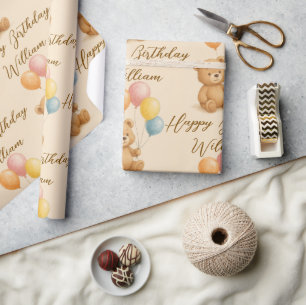 Regalo Papel de envolvimiento de cumpleaños de Pastel Ted