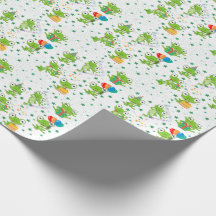 Papel de envolvimiento de cumpleaños de rana