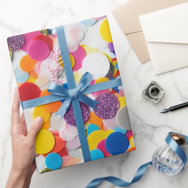 Regalo Papel de envolvimiento de cumpleaños Rainbow Confe (Regalar)