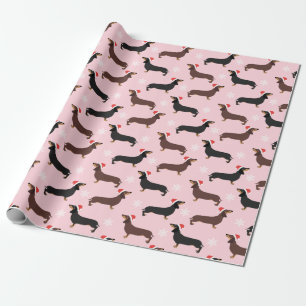 Regalo Papel de envolvimiento de Dachshund Santa Xmas