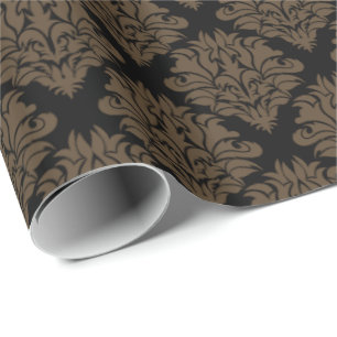 Regalo Papel de envolvimiento de Damask-Gift marrón